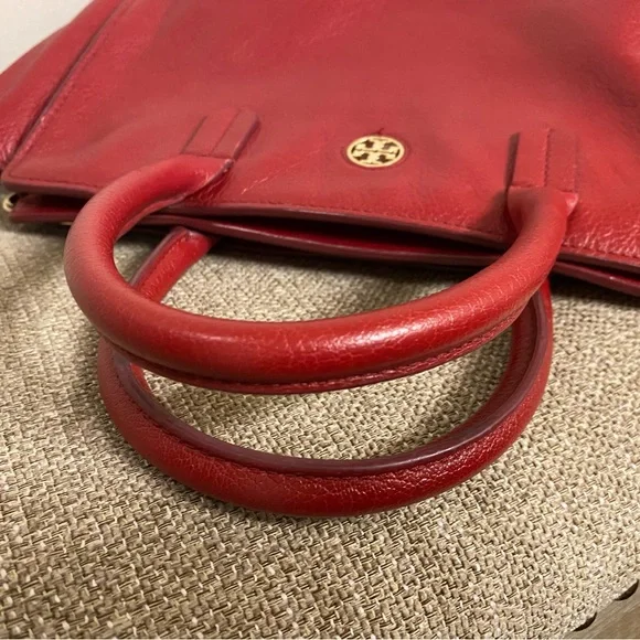💯VERY RARE Tory Burch Leather Satchel in Red Leather - Picture 7 of 10